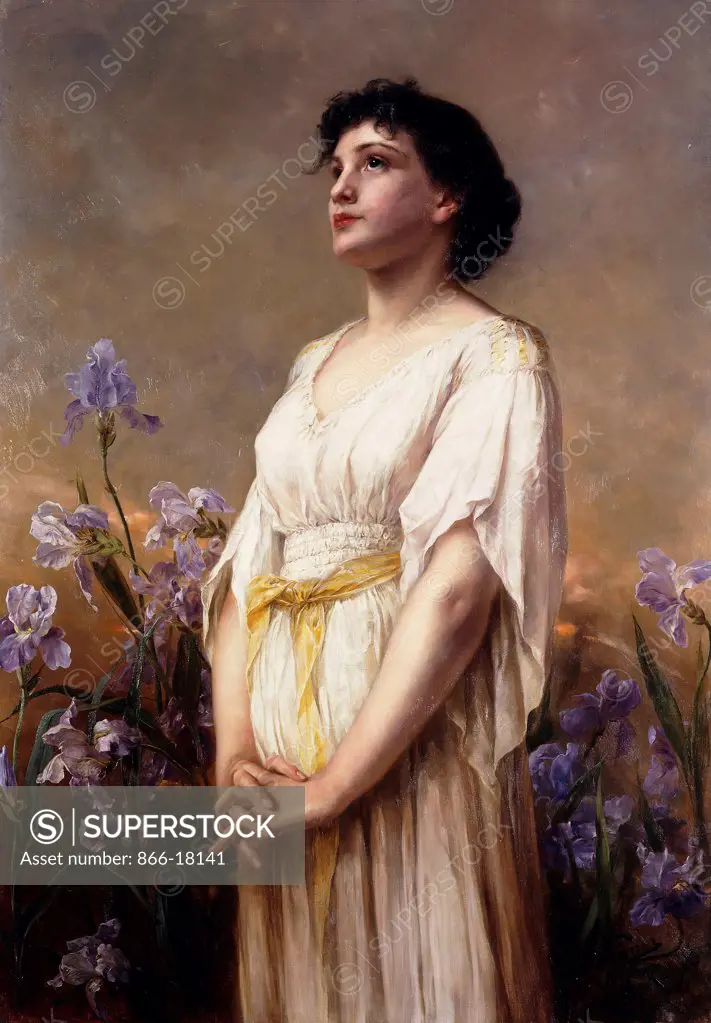 The Iris Beauty. Paul Wagner (fl.1870). Oil on canvas. 100.3 x 69.8cm.