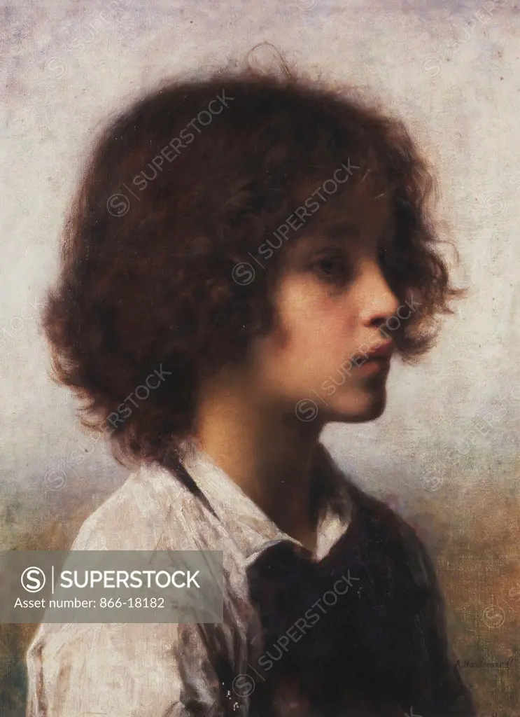 Faraway Thoughts. Alexei Alexevich Harlamoff (1842-1922). Oil on canvas. 47 x 36.2cm.