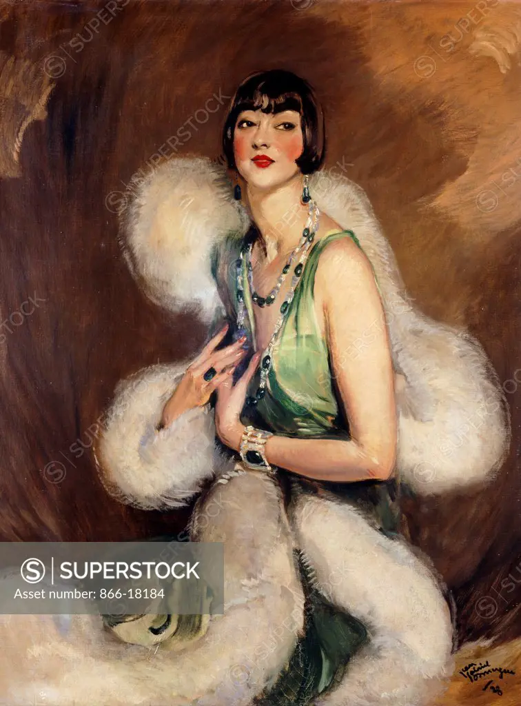 Portrait of Jenny Dolly. Jean Gabriel Domergue (1889-1962). Oil on canvas. Painted in 1928. 116.8 x 88.9cm.