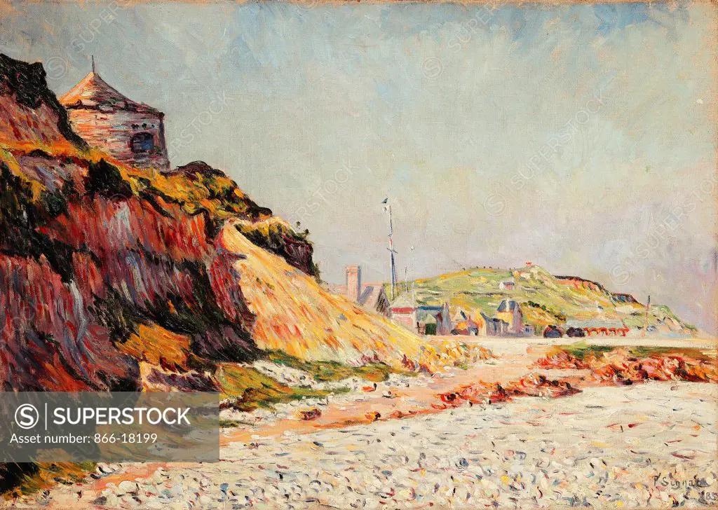 Port-en Bessin, the 14 of July; Port-en-Bessin, le 14 Juillet. Paul Signac (1863-1935) Oil on canvas. Painted in 1883. 46 x 64.5cm.