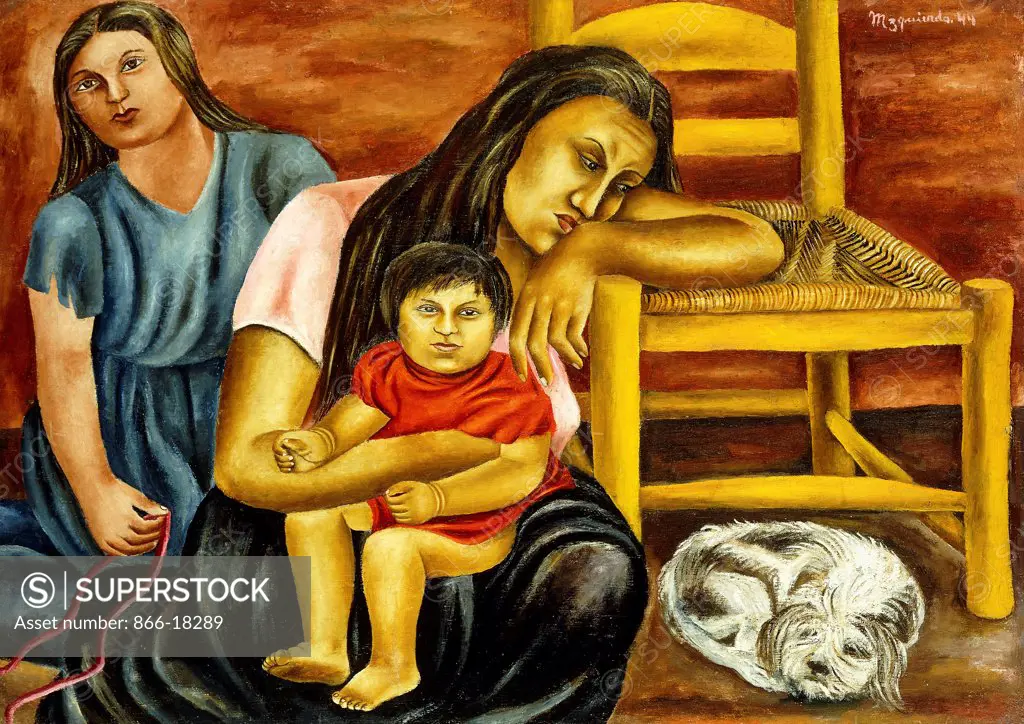 Proletarian Mother; Madre Proletaria. Maria Izquierdo (1902-1955). Oil on canvas. Painted in 1944. 75 x 105cm.