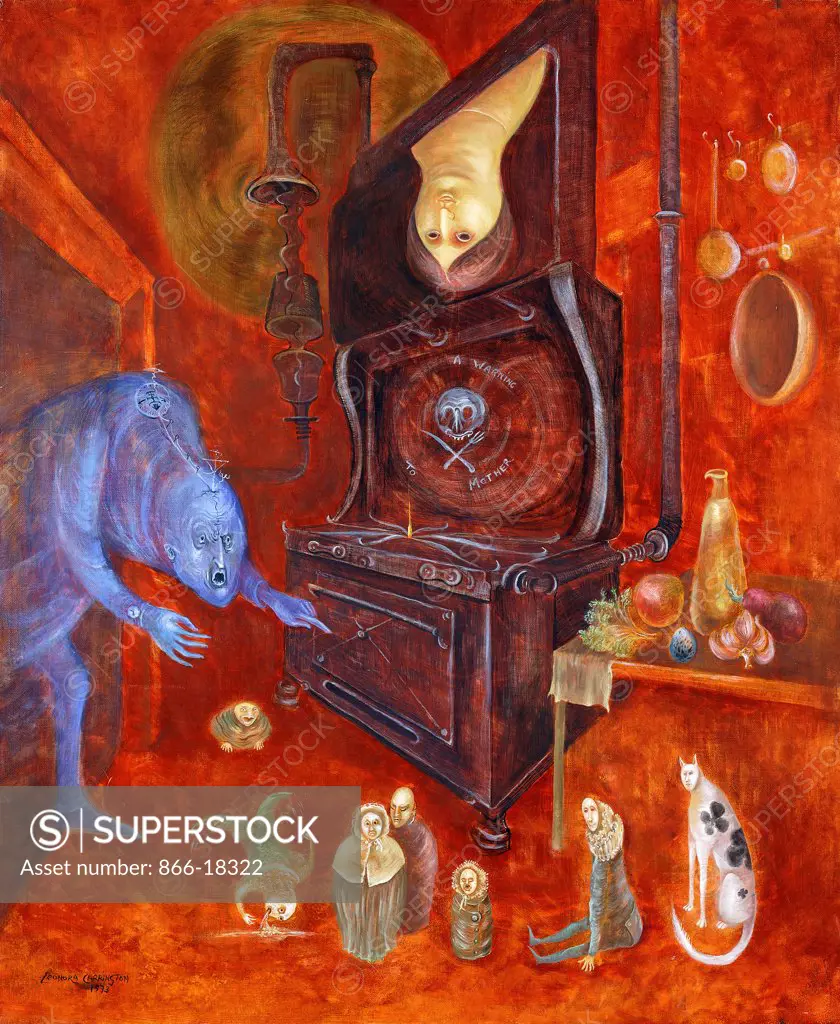 A Warning to Mother. Leonora Carrington (1917-2011). Oil on canvas. Painted in 1973. 60.8 x 50.8cm.
