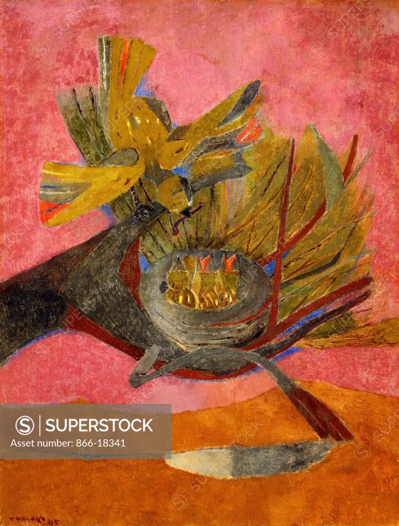 Birds Nest; Nido de Pajaros. Rufino Tamayo (1899-1991). Oil on canvas. Painted in 1945. 77 x 58cm.