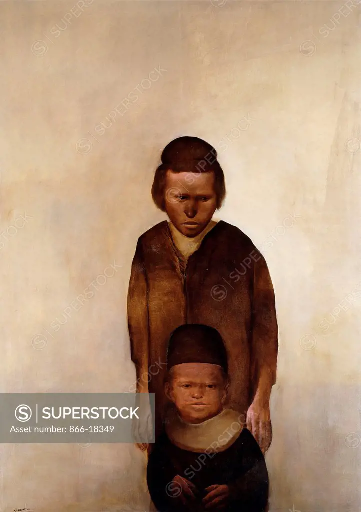 Mother and Child; La Nana y el Nino. Rafael Coronel (b.1931). Oil on canvas. Painted in 1965. 140 x 100cm.