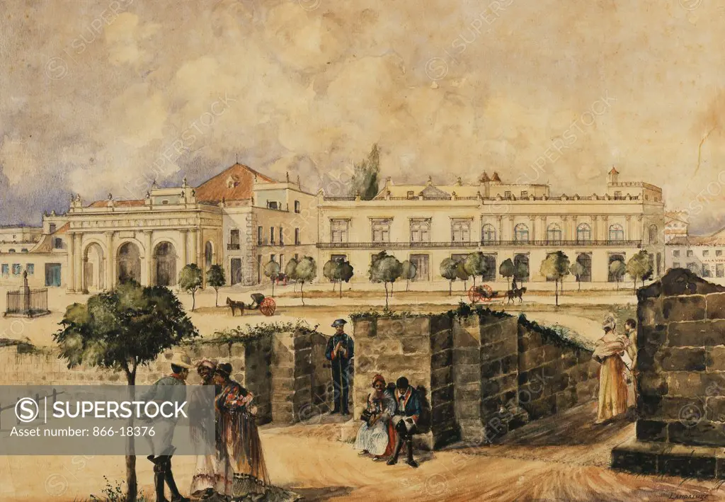 Central Park; Parque Centrale. Victor Patricio Landaluce (1828-1889). Watercolour on paper. 28 x 39cm.