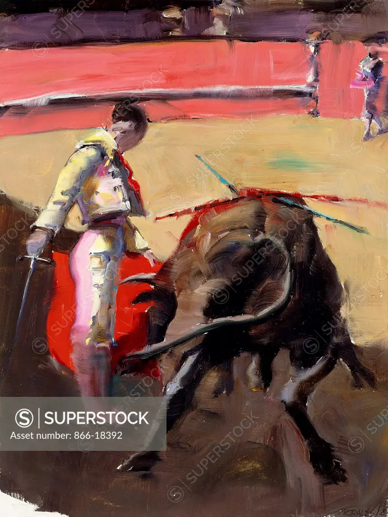 Tauromaquia; Bullfighting. Armando Morales (1927-2011). Oil on canvas. Painted in 1981. 33 x 24.1cm.