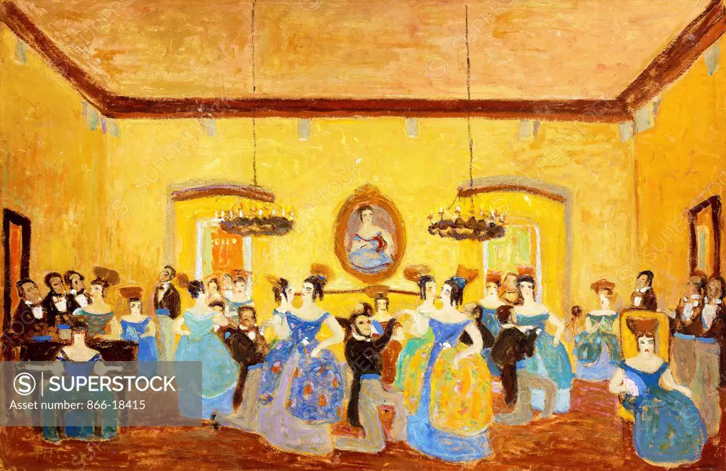 The Colonial Minuet; El Minue Colonial. Pedro Figari (1861-1938). Oil on board. 69 x 74.2cm.