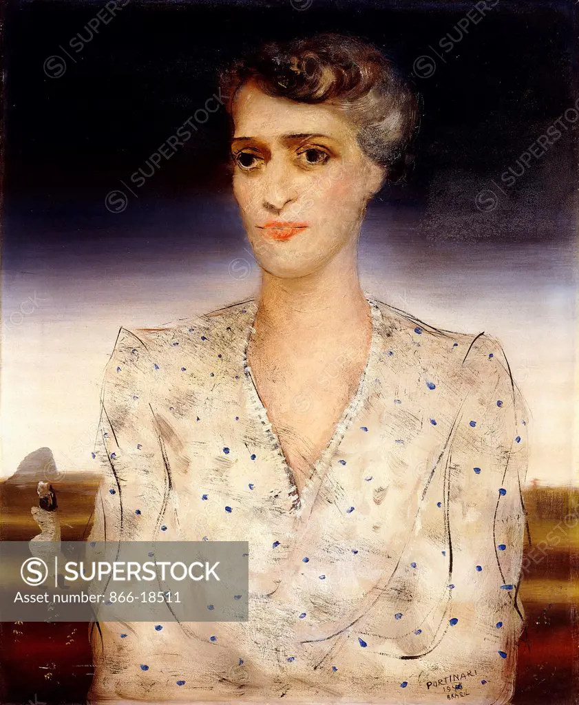 Portrait of Maria Sermolino. Candido Portinari (1903-1962). Oil on canvas. Signed and dated 1940. 72.7 x 60cm.