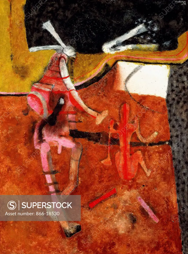 Dancers; Danzantes. Rufino Tamayo (1899-1991). Oil on canvas. Signed and dated 1972. 128 x 95cm.