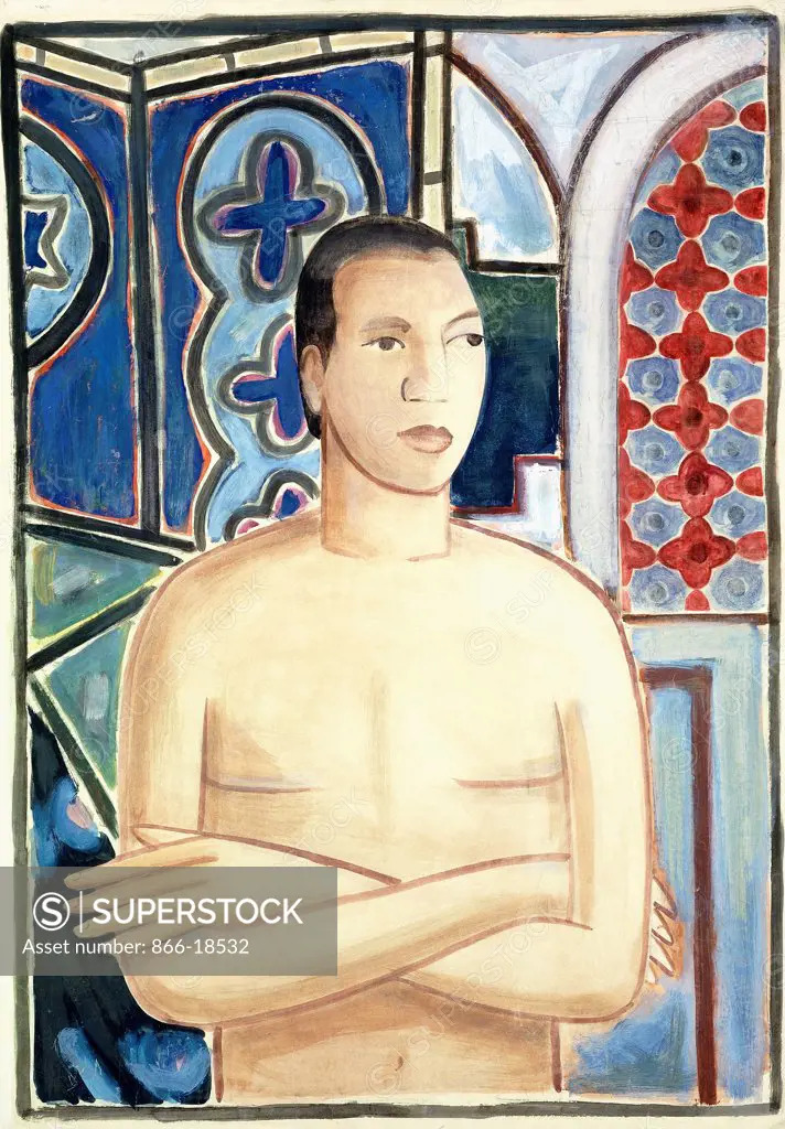 Self-Portrait; Autorretrato. Wifredo Lam (1902-1982). Gouache and watercolour on paper laid down on canvas. Painted circa 1938. 90 x 63.5cm.