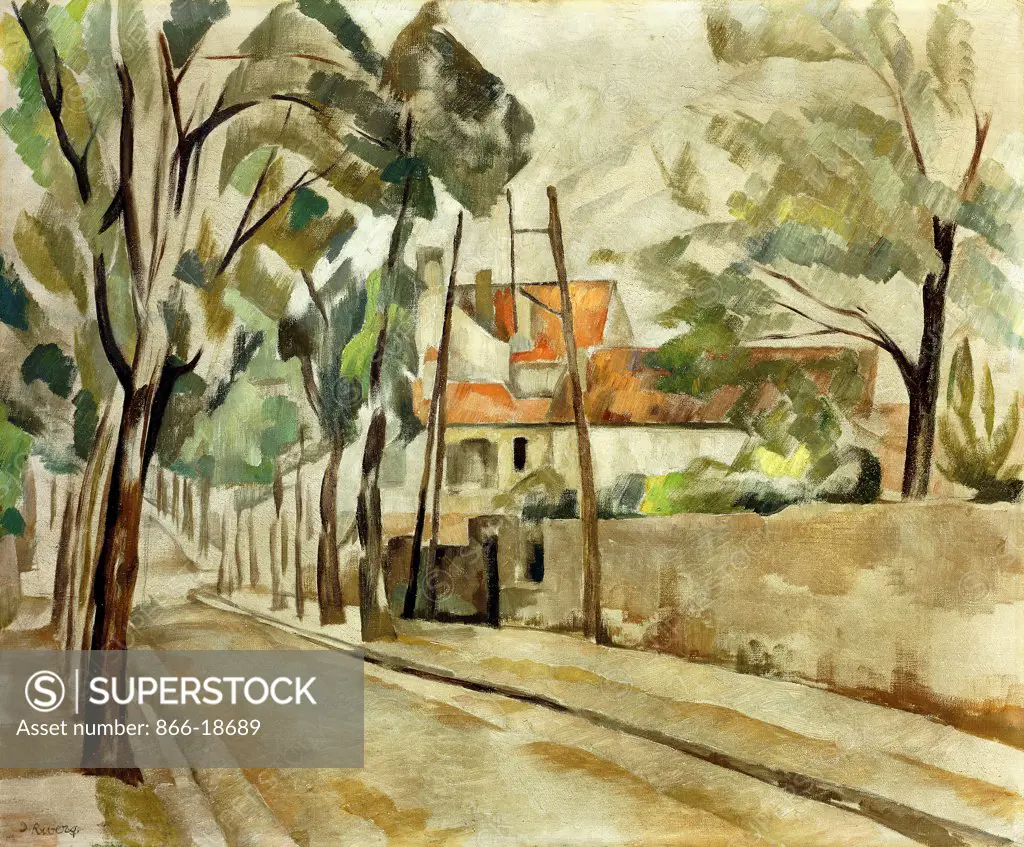 L'Avenue du Dr. Durand, Arcueil. Diego Rivera (1886-1957). Oil on canvas. Signed and dated 1918. 54.5 x 65cm.
