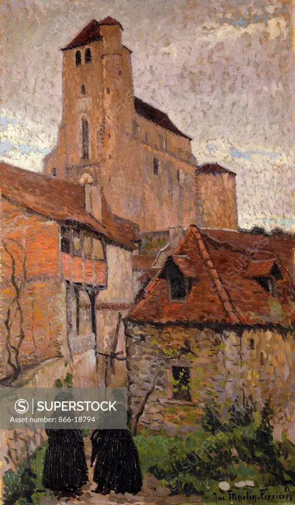 The Village; Le Village. Jacques Martin-Ferrieres (1893-1972). Oil on canvas. Painted in 1921. 97.2 x 57.2cm.