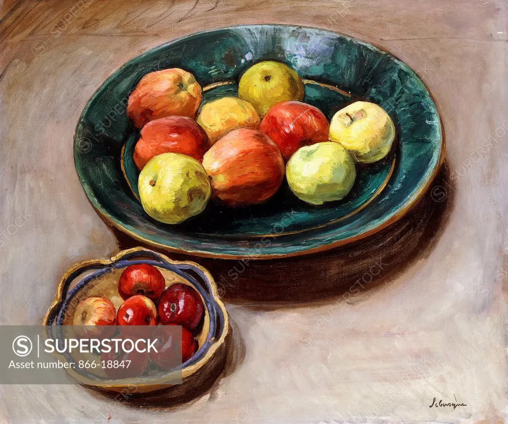 Still-life with Apples; Nature Morte aux Pommes. Henri Lebasque (1865-1937). Oil on canvas. Painted circa 1926. 54 x 65.1cm.