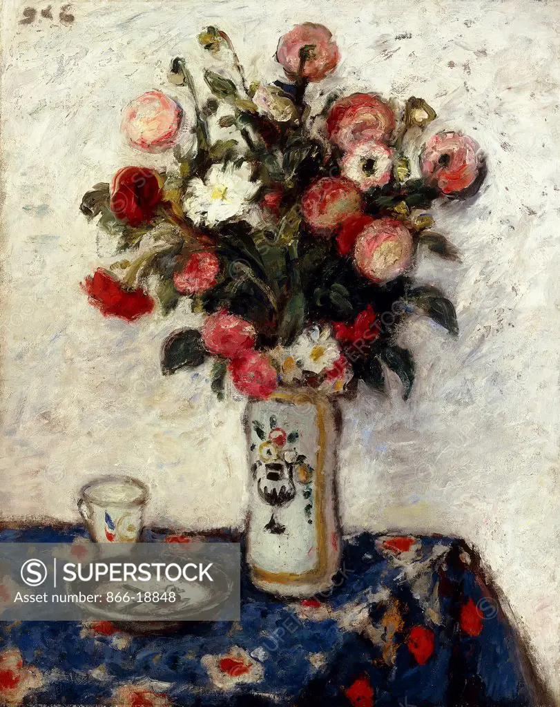 Vase of Flowers; Vase de Fleurs. Georges d'Espagnat (1870-1950). Oil on canvas. 80.7 x 60.5cm.