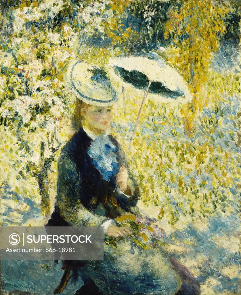 The Umbrella; L'Ombrelle. Pierre Auguste Renoir (1841-1919). Oil on canvas. Painted in 1878. 61.9 x 50.8cm.
