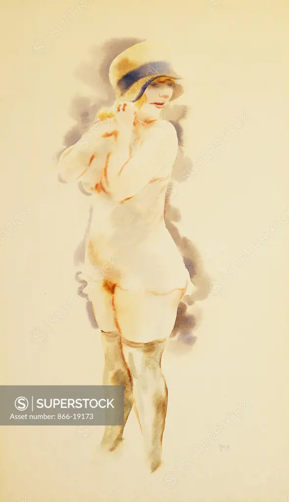 Girl of the Night; Madchen der Nacht. George Grosz (1893-1959). Watercolour on paper. Painted circa 1920. 66 x 38cm.
