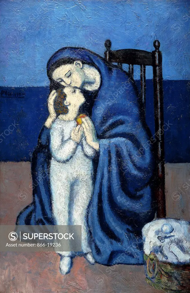 Maternity; Maternite. Pablo Picasso (1881-1973). Oil on canvas. Painted in 1901. 92 x 59.7cm.