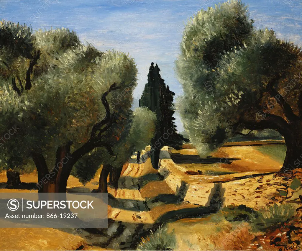 Olive Trees in Provence; Oliviers en Provence. Andre Derain (1880-1954). Oil on canvas. Painted 1926-28. 54.3 x 65cm.