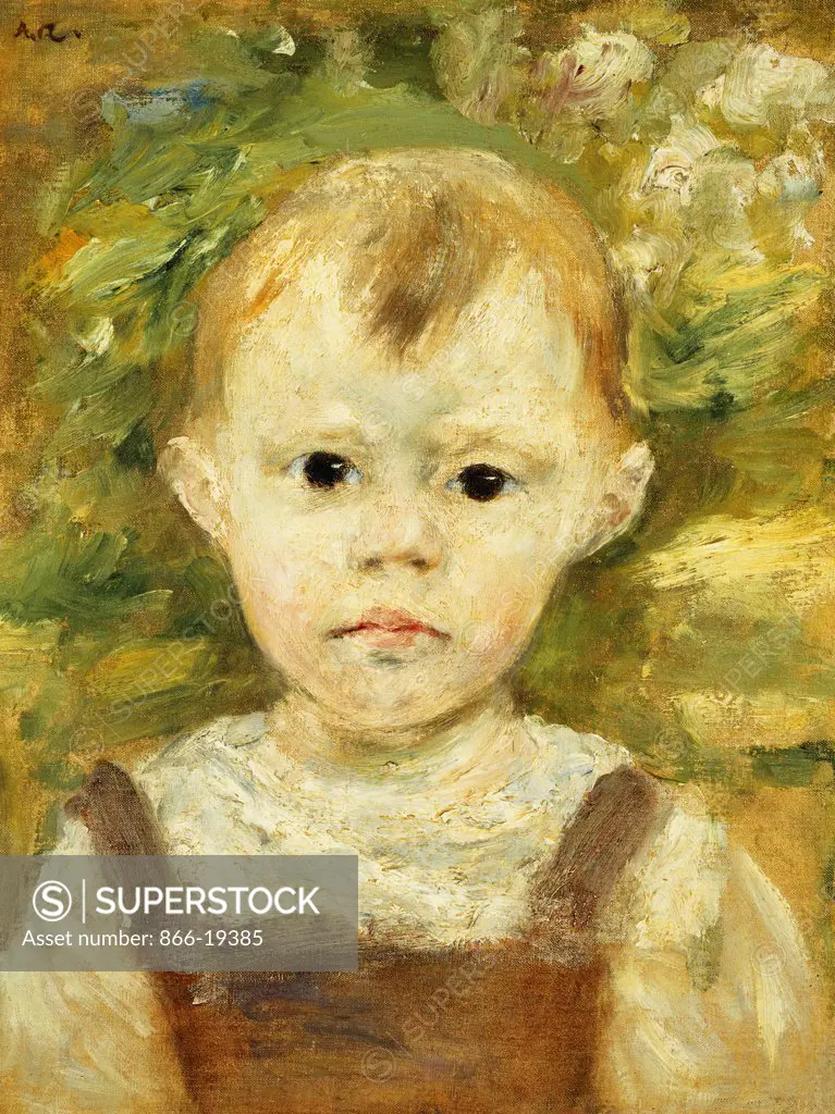 Portrait of a Little Boy; Portrait d'un Petit Garcon. Pierre Auguste Renoir (1841-1919). Oil on canvas. Painted circa 1880. 30.2 x 23.2cm.