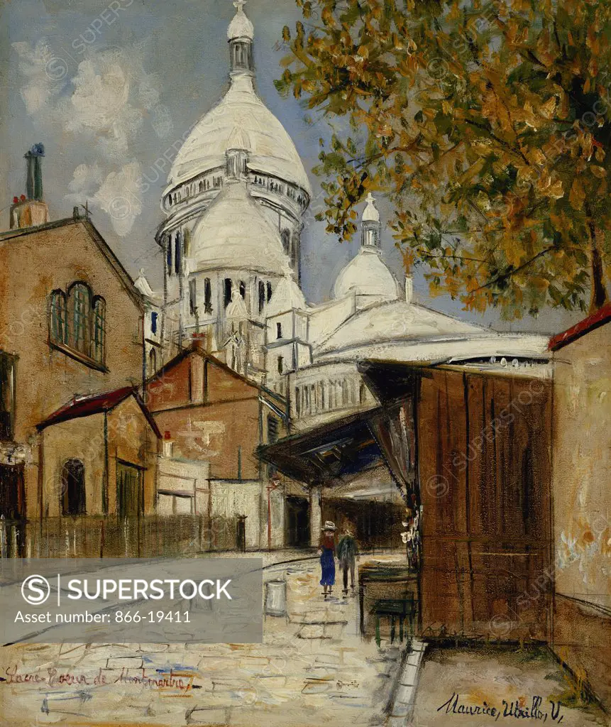 Sacre-Coeur de Montmartre.  Maurice Utrillo (1883-1955). Oil on canvas. 55.6 x 46.3cm.