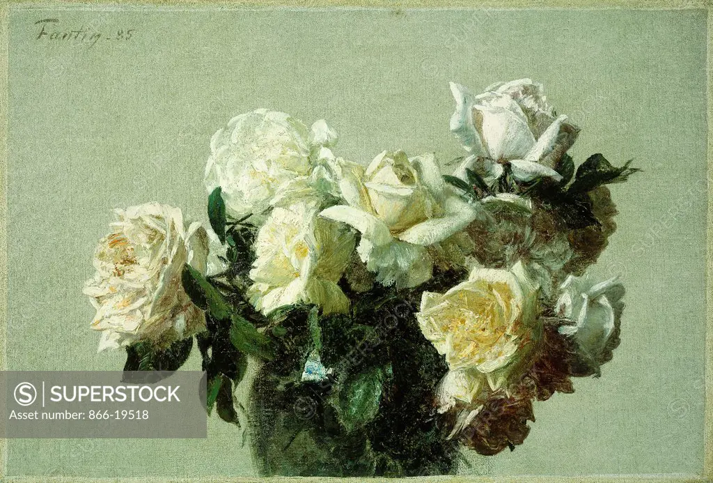 Roses. Henri Fantin-Latour (1836-1904). Oil on canvas. Painted in 1885. 31.7 x 46.5cm.