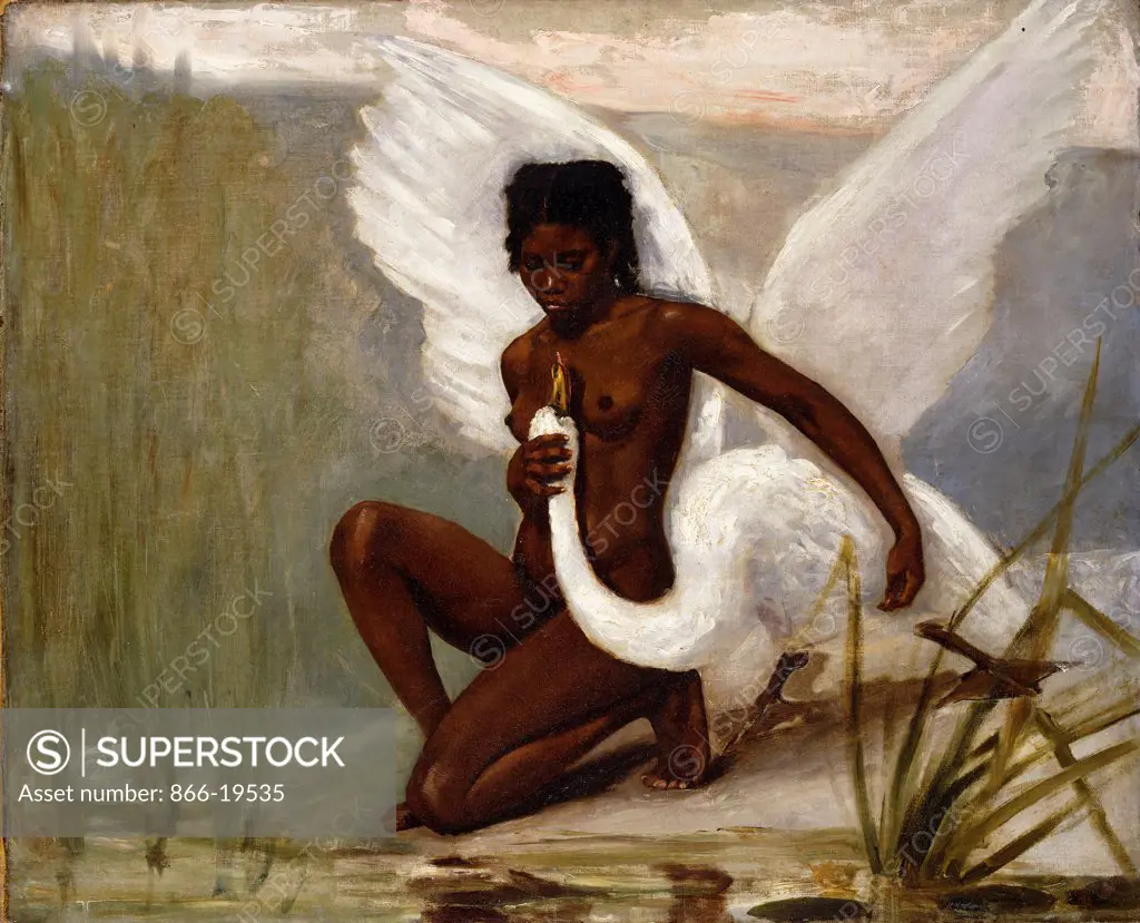 Leda and the Swan. Henri Paul Motte (1846-1922). Oil on canvas. 60.3 x 73.6cm.
