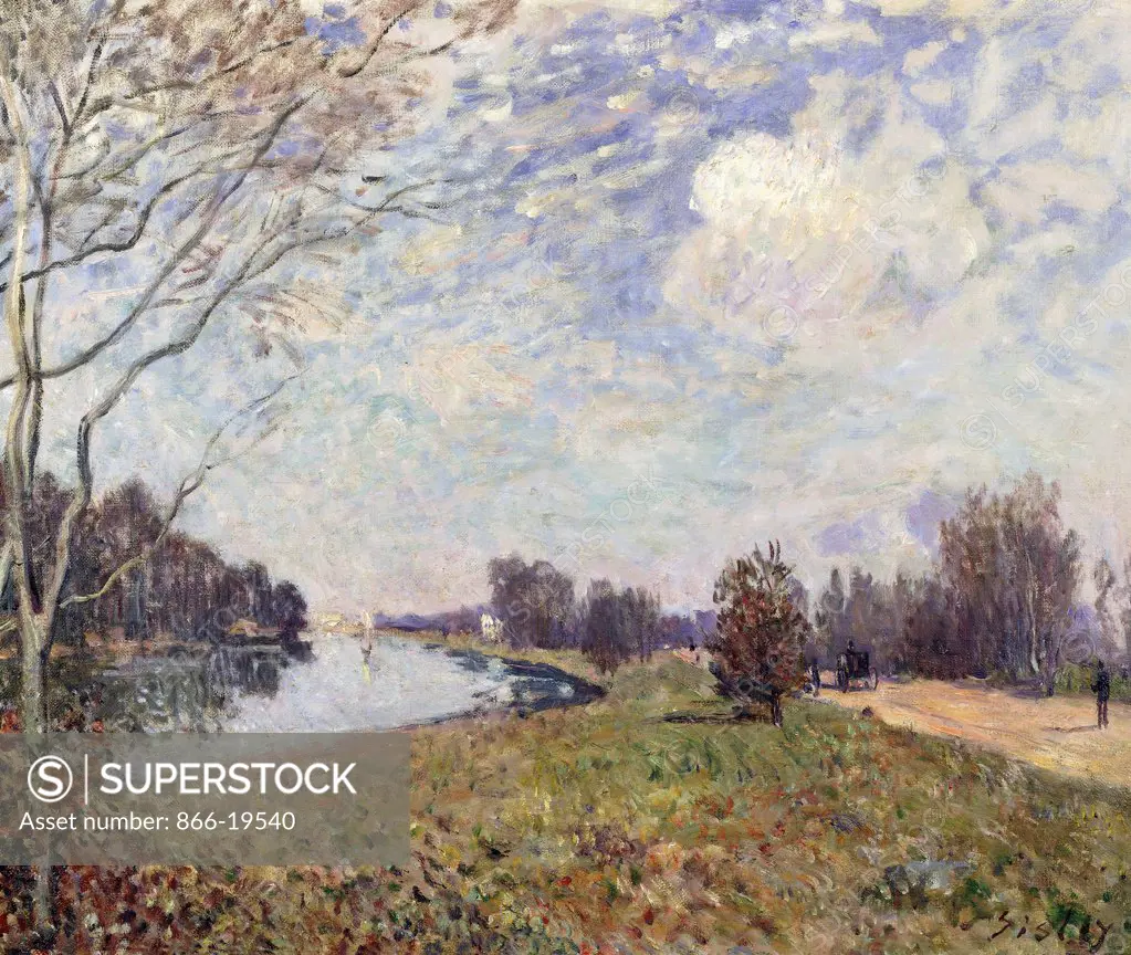 The Thames at Hampton Court, East Molesey; La Tamise a Hampton Court, East Molesy. Alfred Sisley (1839-1899). Oil on canvas. Painted in 1874. 45.5 x 55cm.