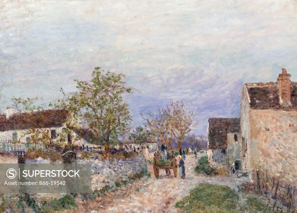 Rue a Veneux. Alfred Sisley (1839-1899). Oil on canvas. Painted in 1883. 54.6 x 73.7cm.