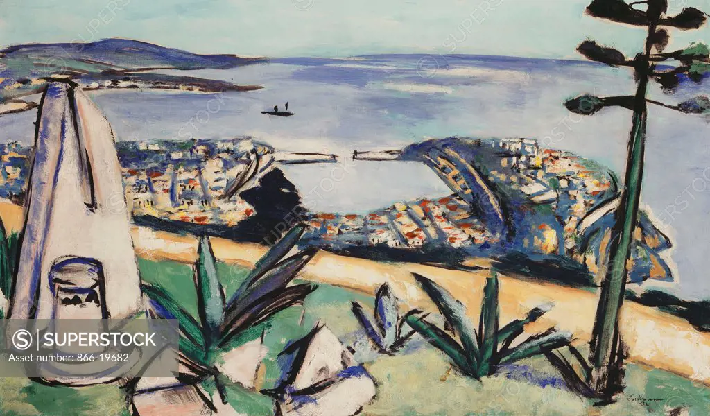 Monte Carlo (Southern Harbour); Monte Carlo (Sudliche Hafenstadt). Max Beckmann (1884-1950). Oil on canvas. Signed and dated 1936. 60 x 107.7cm.