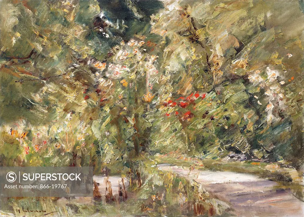 Garden by the Wansee; Wanseegarten. Max Liebermann (1847-1935). Oil on canvas. painted circa 1928-39. 54.3 x 75.4cm.