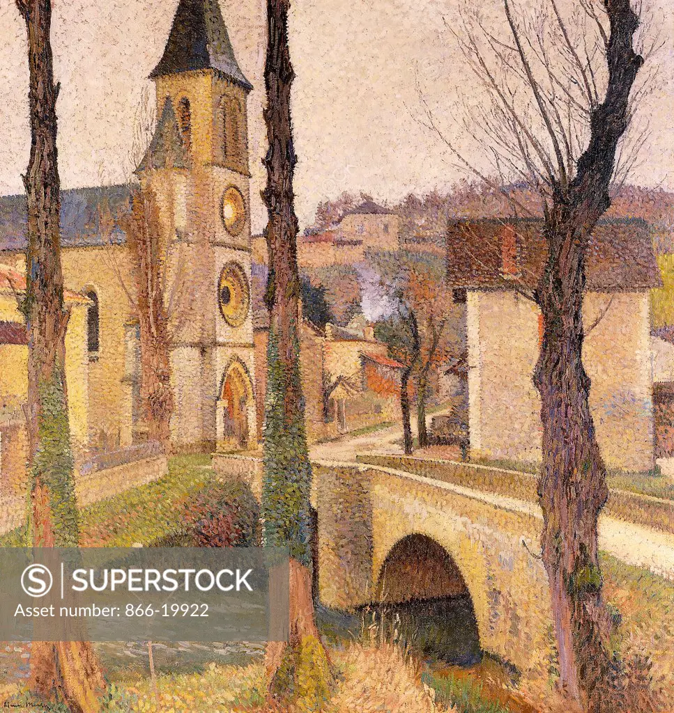 The Bridge at Bastide-du Vert; Le Pont a la Bastide-du-Vert. Henri  Martin (1860-1943). Oil on canvas. Painted circa 1920. 116 x 110cm
