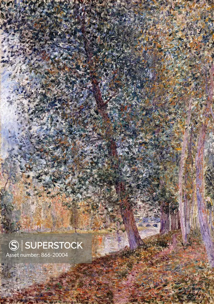 Autumn, the Banks of the Loing; L'Autumne, Bords du Loing. Alfred Sisley (1839-1899). Oil on canvas. Painted in 1880. 92.4 x 65.5cm.