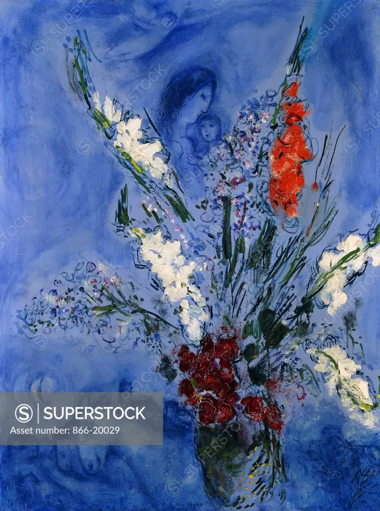Les Glaieuls. Marc Chagall (1887-1985). Oil on canvas. Painted in 1955-56. 130 x 97.5cm.