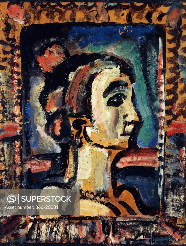 Raissa. Georges Rouault (1871-1958). Oil on paper laid down on cradled panel. Painted in 1939. 66.8 x 51.5cm.