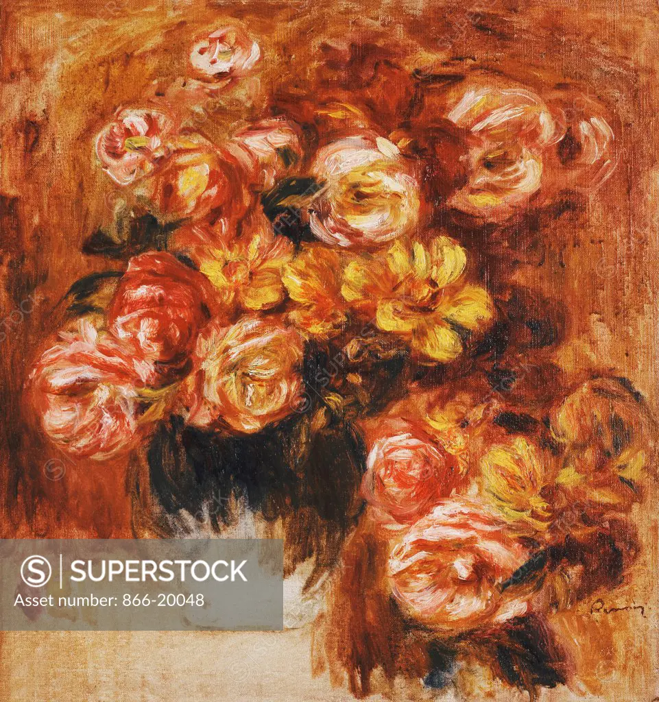Vase of Roses; Vase de Roses. Pierre-Auguste Renoir (1841-1919). Oil on canvas. 42.5 x 40cm.