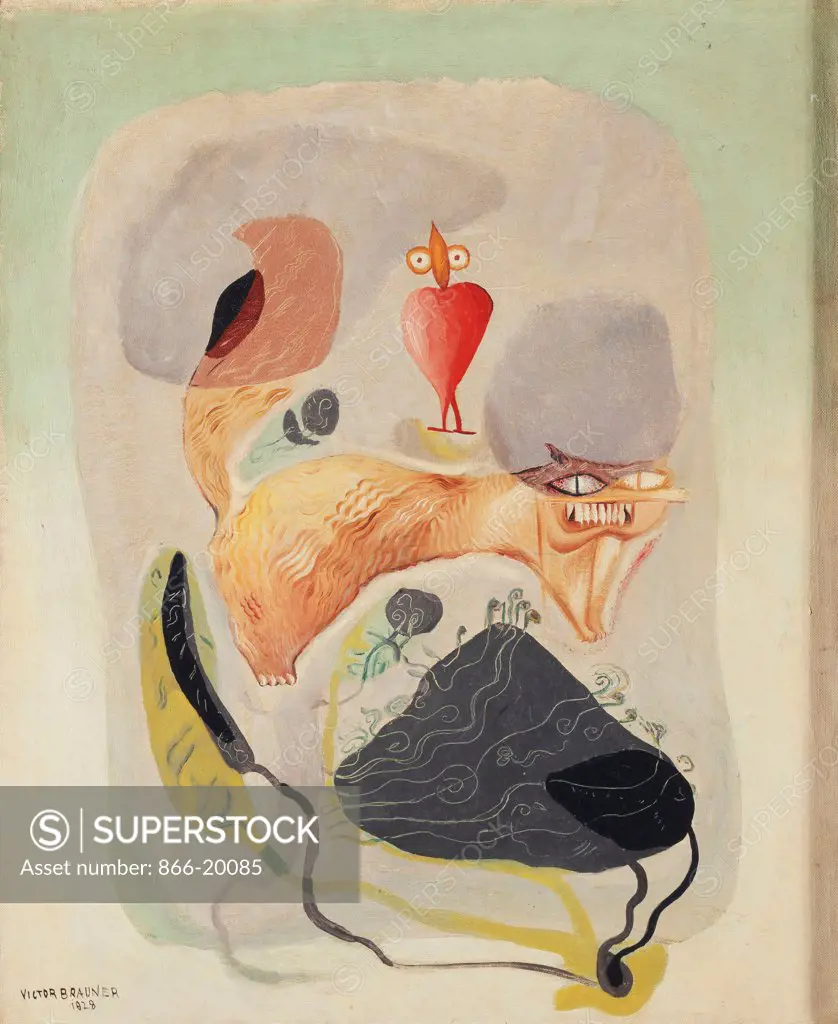 Plant as Animal; Plante si Animale. Victor Brauner (1903-1966). Oil on canvas. Signed and dated 1928. 61 x 50cm.