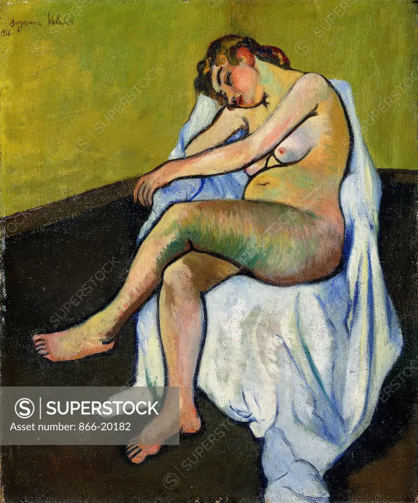Seated Nude; Nu assis. Suzanne Valadon (1865-1938). Oil on canvas. Painted in 1916. 61 x 50cm.