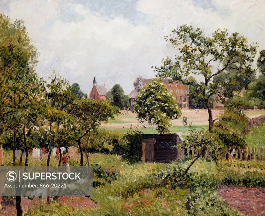 A View of Stamford Brook Common; Vue de Stamford Brook Common. Camille Pissarro (1830-1903). Oil on canvas. Signed and dated 1897. 54 x 65.1cm.