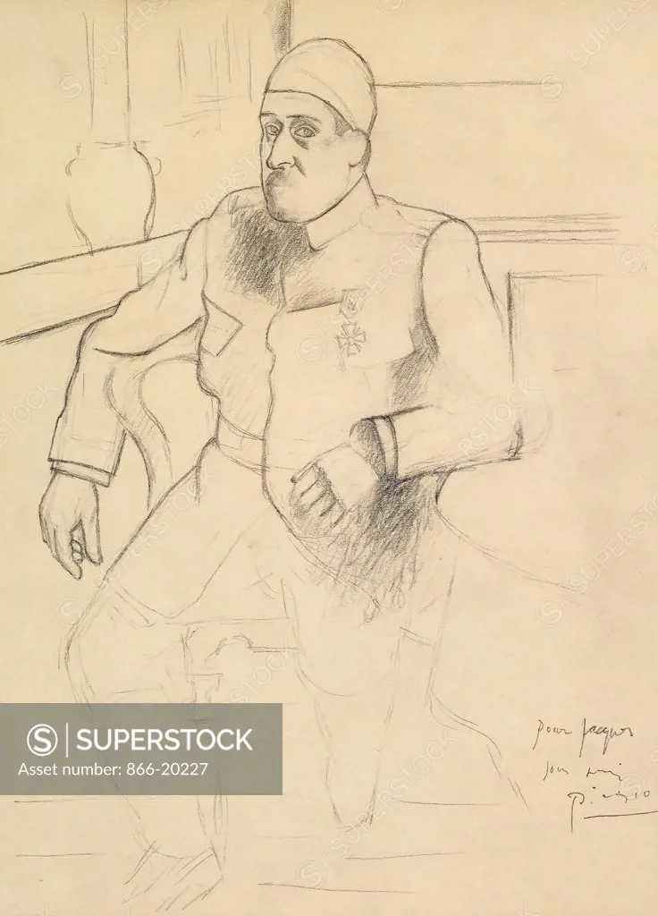 Guillaume Apollinaire. Pablo Picasso (1881-1973). Pencil on paper. Executed in 1916. 31 x 23cm.