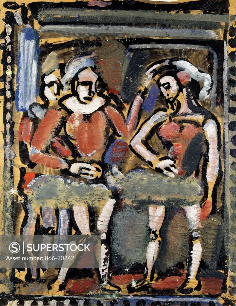 La Parade. George Rouault (1871-1958). Oil and gouache on tracing paper. Executed circa 1931-1939. 64 x 50cm.
