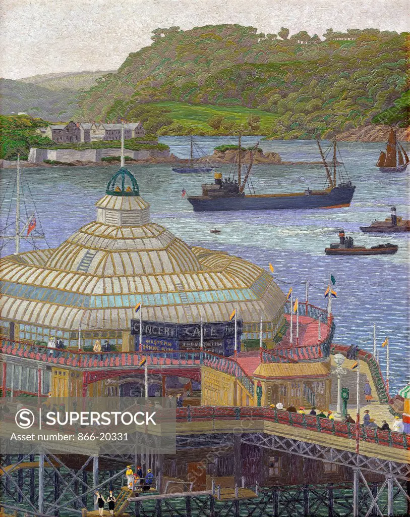 Plymouth Pier from the Hoe. Charles Ginner (1878-1952). Oil on canvas. Painted in 1923. 30 x 24in