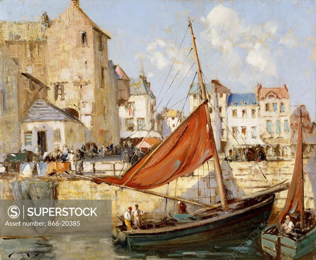 The Harbour, Honfleur. William Lee Hankey (1869-1952). Oil on canvas. 51 x 61cm.