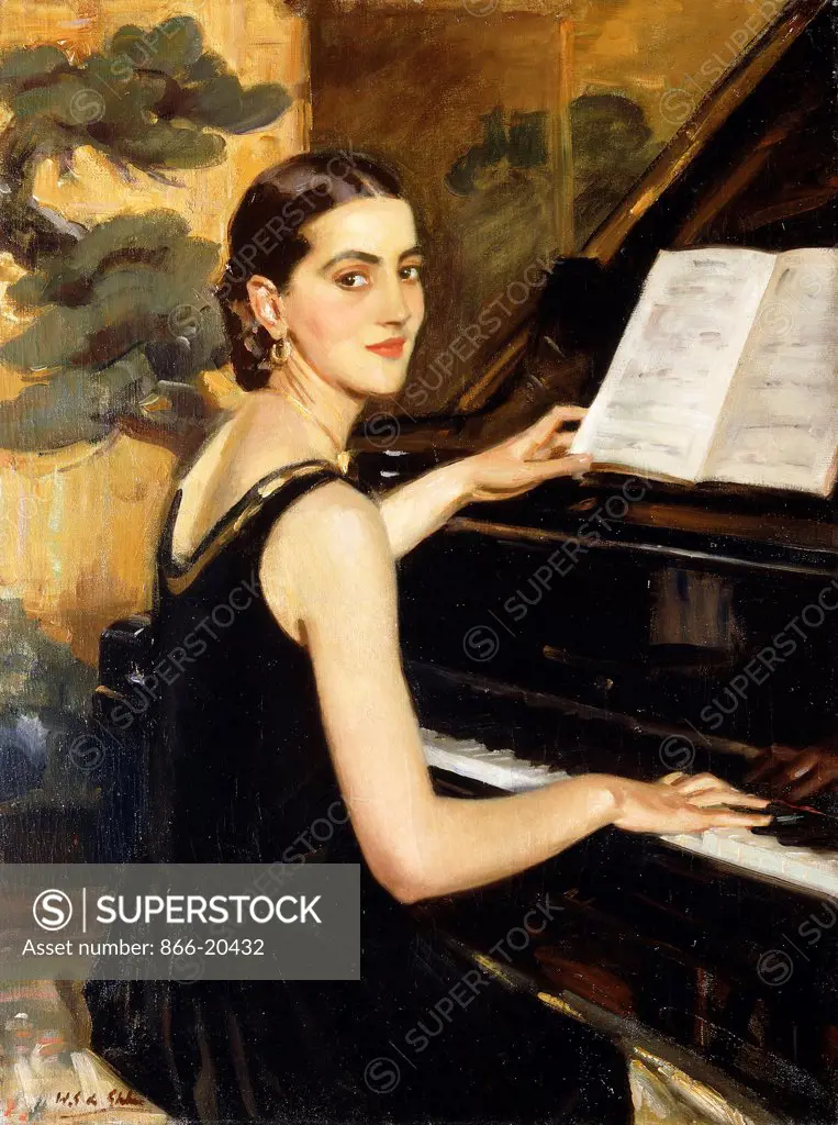 The Pianist. Wilfrid Gabriel de Glehn (1870-1951). Oil on canvas. 107 x 76cm.