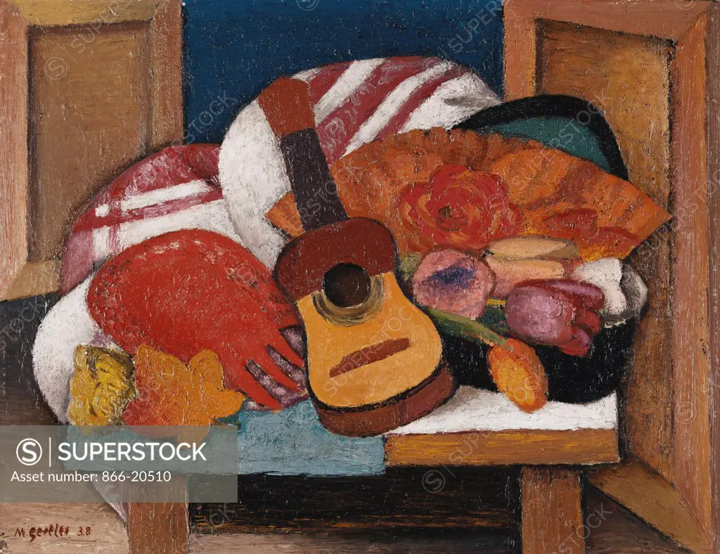 Study for The Spanish Fan. Mark Gertler (1891-1939). Oil on paper laid down on board. Signed and dated 1938. 38 x 49.5cm.