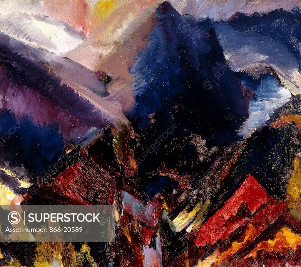 Sunrise in the Mountains, Picos de Asturias. David Bomberg (1890-1957). Oil on canvas. Painted in 1935. 61 x 66.7cm.