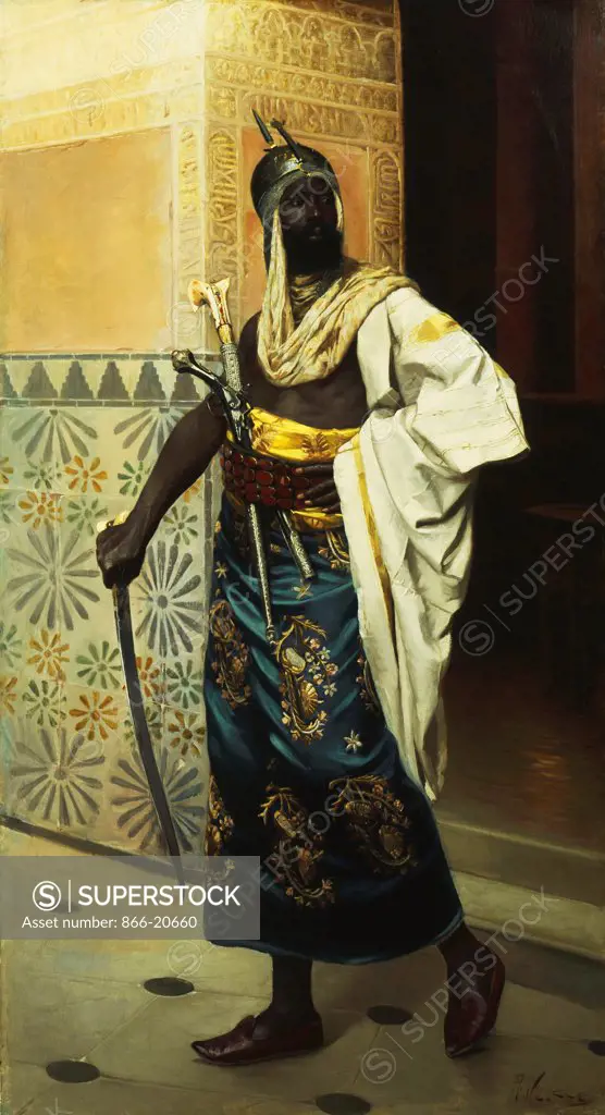 Nubian Guard. Rudolf Weisse (1859-1930). Oil on canvas. 177.2 x 96.5cm.