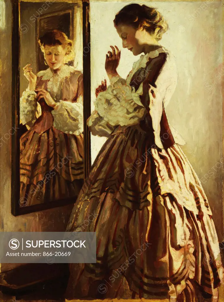 The Reflection. Josef Engelhart  (1864-1941). Oil on canvas. 101 x 75.5cm.