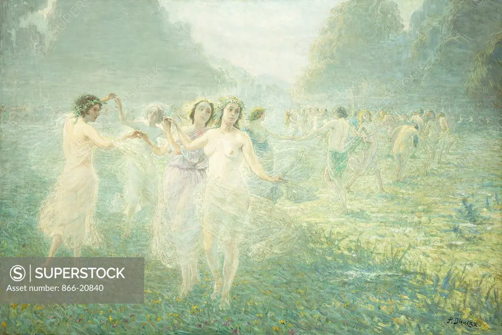 Morning Dance of the Sylphes; La Ronde Matinale des Sylphides. Pierre Dierckx (1871-1947). Oil on canvas. 114.3 x 169.5cm.