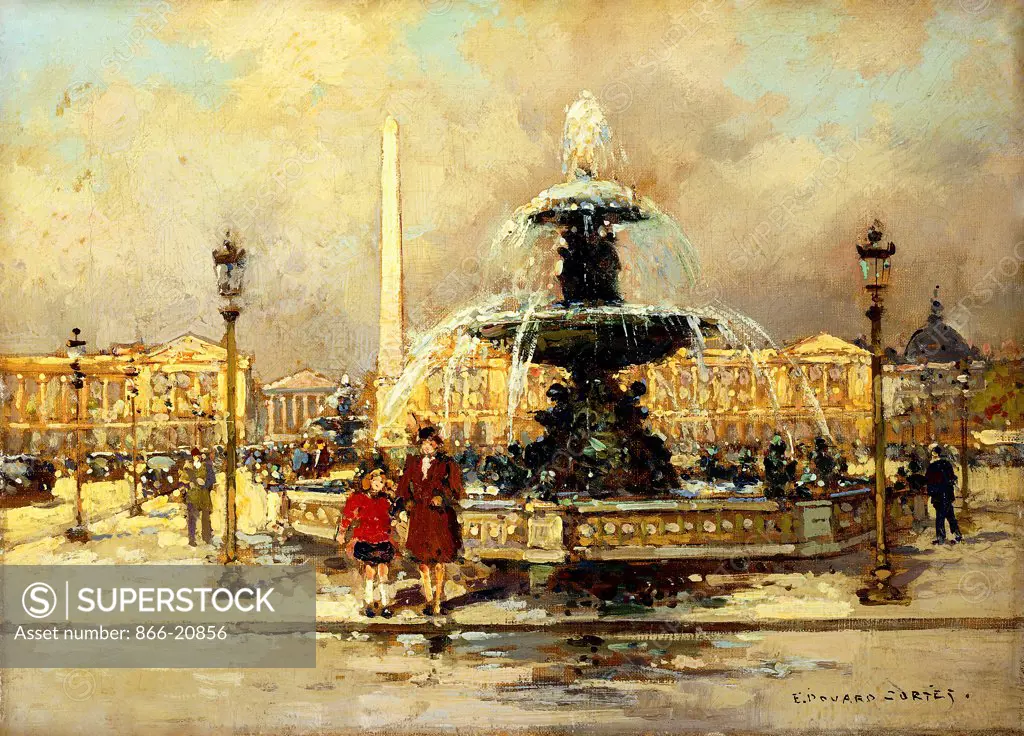 La Place de la Concorde. Edouard-Leon Cortes (1882-1969). Oil on canvas. 33 x 45.8cm.