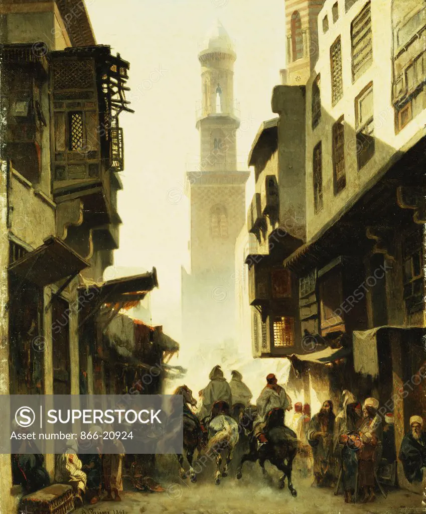 Street Scene in Damascus. Alberto Pasini (1826-1899). Oil on canvas. Signed and dated 1861. 61 x 50.8cm.